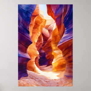 Antelope Canyon Watercolor Poster Watercolor