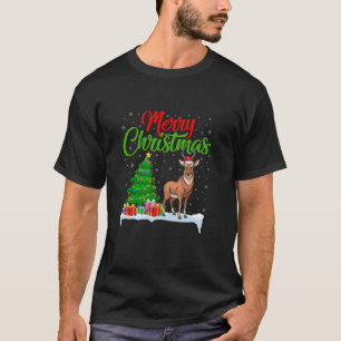 Antelope Christmas Tree Lights Funny Xmas Antelope T-Shirt