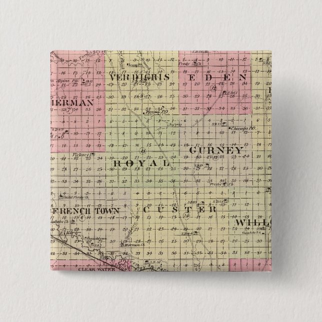 Antelope County, Nebraska 15 Cm Square Badge (Front)
