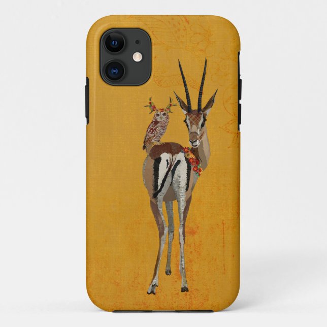 ANTELOPE & FLORAL OWL Case-Mate iPhone CASE (Back)