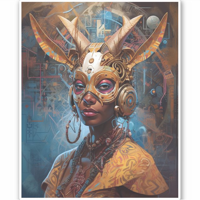 Antelope Headdress Science Fiction Cyberpunk (Front)