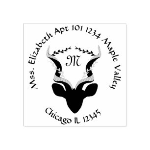 Antelope Name Return Address  Rubber Stamp