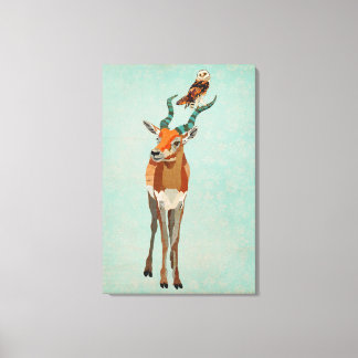 Antelope & Owl Canvas Print