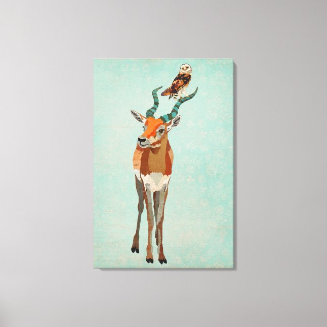 Antelope & Owl Canvas Print (Front)
