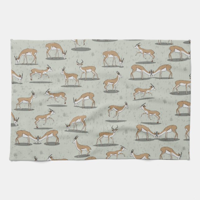 Antelope Pattern Tea Towel (Horizontal)