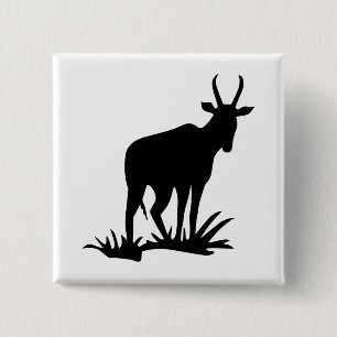 Antelope Silhouette 15 Cm Square Badge