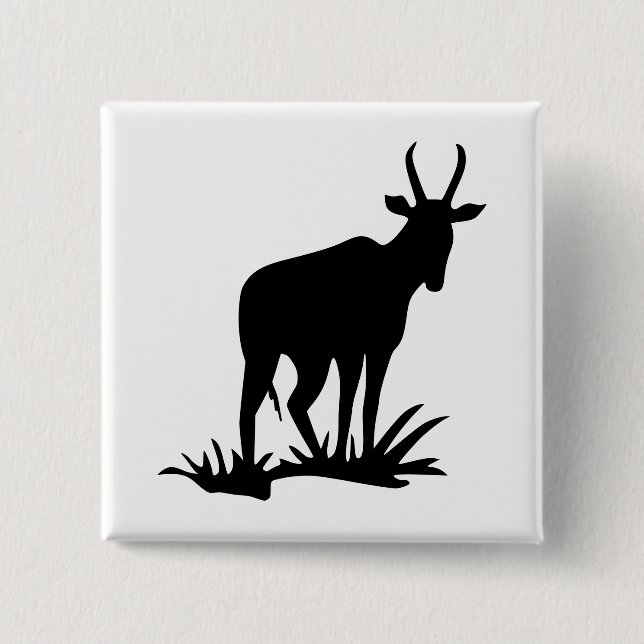 Antelope Silhouette 15 Cm Square Badge (Front)