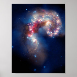 Antennae Galaxies Colourful Composite Poster