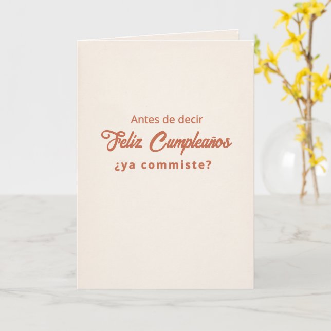Antes de Feliz Cumpleaños Birthday Card (Yellow Flower)