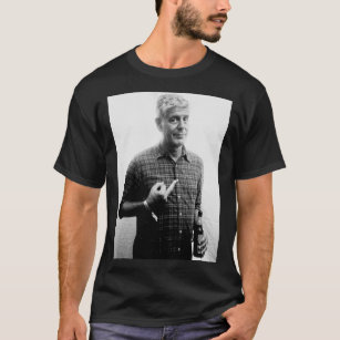 Anthony Bourdain middle finger and drinking beer C T-Shirt