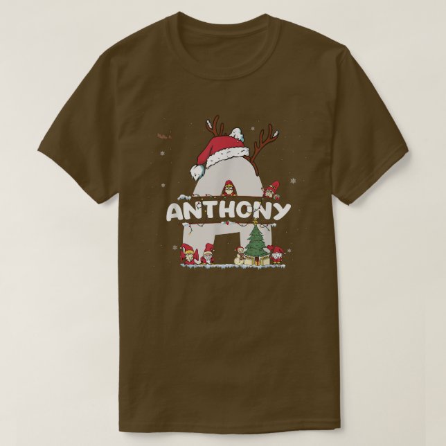 Anthony Christmas Shirt w Anthony Name for funny X (Design Front)