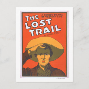 Anthony E. Wills "The Lost Trail" Wester Theatre Postcard
