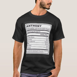 Anthony Information and Undeniable Facts T-Shirt