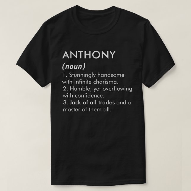 Anthony name, Editable name, Custom name T-Shirt (Design Front)