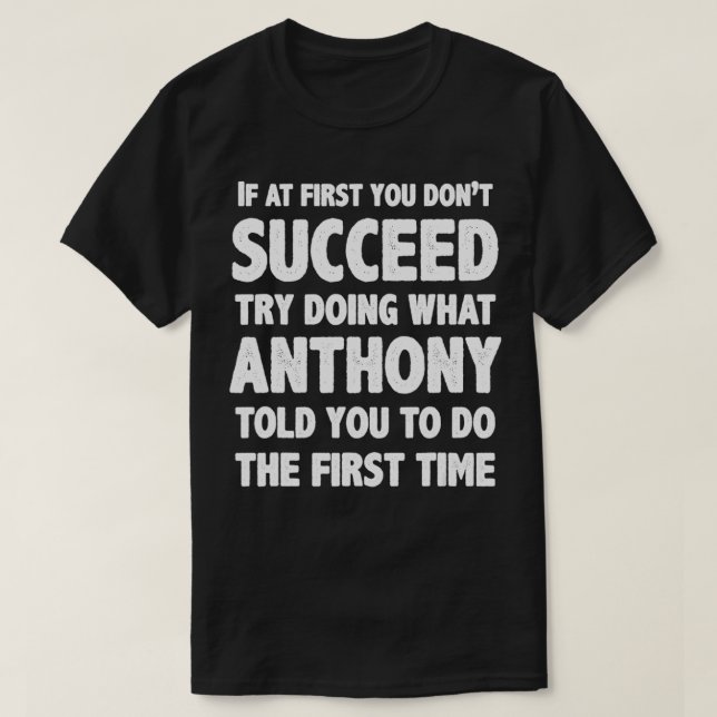 Anthony Personalised Name Birthday Gift Funny Chri T-Shirt (Design Front)