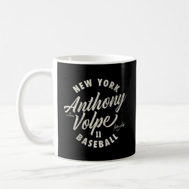 Anthony Volpe New York Baseball Cursive Mlbpa Coffee Mug (Left)