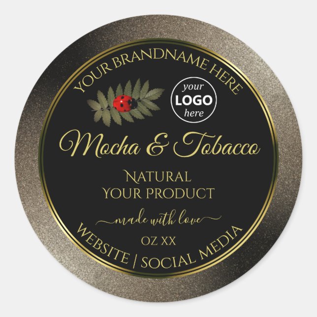 Anthracite Black Product Labels Ladybug with Logo (Front)