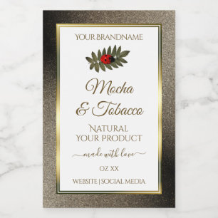 Anthracite Glitter White Product Labels Ladybug