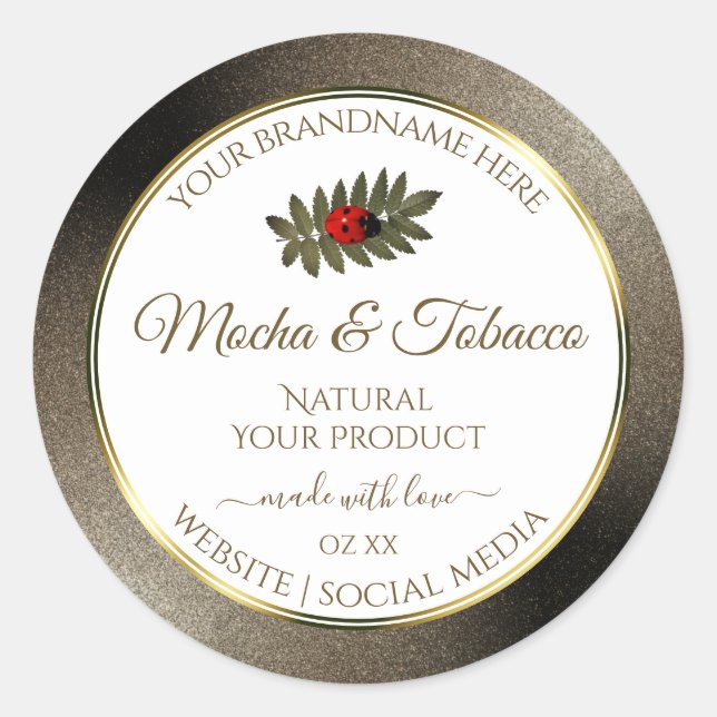 Anthracite Glitter White Product Labels Ladybug (Front)