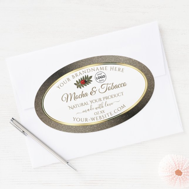 Anthracite White Product Labels Ladybug with Logo (Envelope)