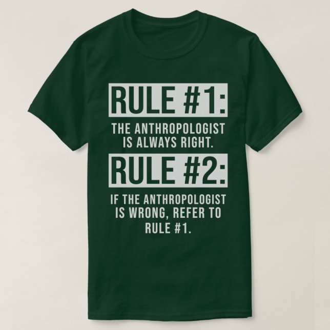 Anthropologist Rules Anthropology Student and Teac T-Shirt (Design Front)