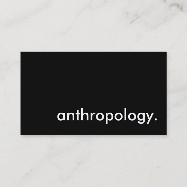 anthropology. business card (Front)