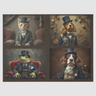 Anthropomorphic Animals, Cat, Dog, Frog Tissue Paper