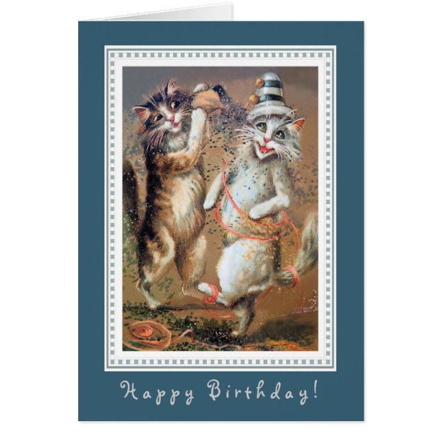 Anthropomorphic Cats Throwing Confetti (Front)