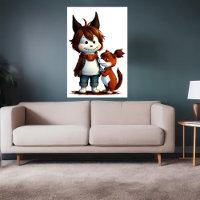 Anthropomorphic Dog and his pet | AI Art