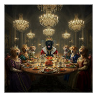 Anthropomorphic Dog Royalty Dinner