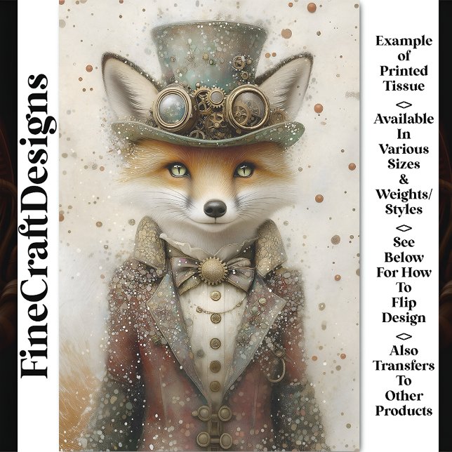 Anthropomorphic Fox Steampunk Outfit CA2 Decoupage Tissue Paper (Creator Uploaded)