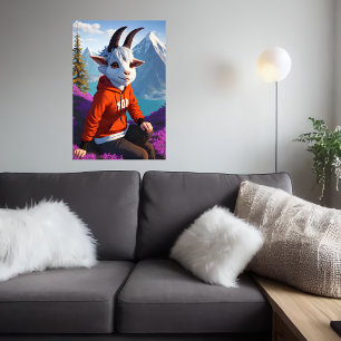 Anthropomorphic Goat AI Art Poster