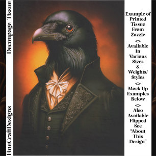 Anthropomorphic Gothic Raven in Vintage Suit ET4L Tissue Paper