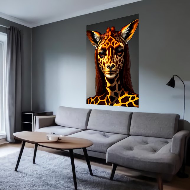 Anthropomorphic lady giraffe  | AI Art Poster (Creator Uploaded)