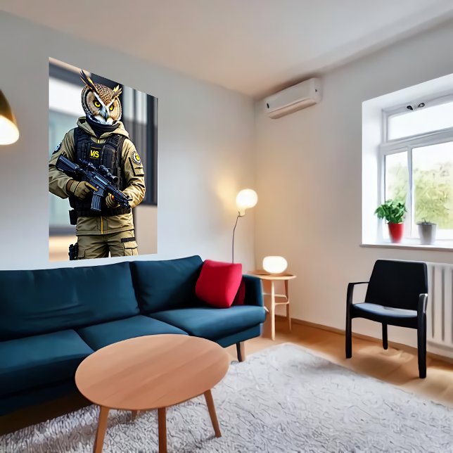 Anthropomorphic owl soldier | AI Art Poster (Creator Uploaded)