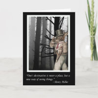 Anthropomorphic Rabbit and Henry Miller Quote