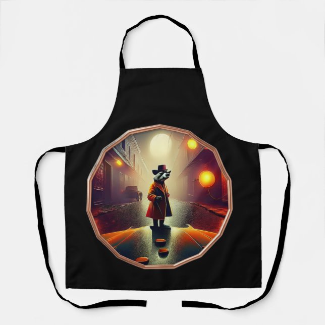 Anthropomorphic Racoon  Private Detective          Apron (Front)
