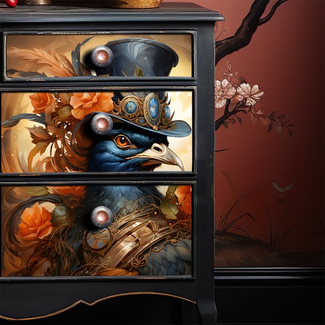 Anthropomorphic Steampunk Pigeon Victorian Top Hat Tissue Paper (Creator Uploaded)