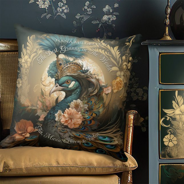 Anthropomorphic Victorian Vintage Peacock Cushion (Creator Uploaded)