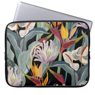 Anthurium and strelitzia seamless vintage pattern. laptop sleeve