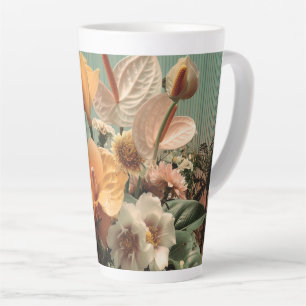 Anthurium and Tropical Floral Arrangement Latte Mug