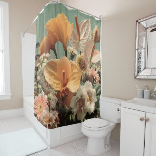 Anthurium and Tropical Floral Arrangement Shower Curtain