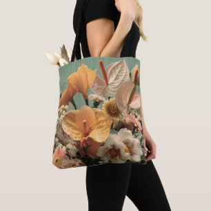 Anthurium and Tropical Floral Arrangement Tote Bag