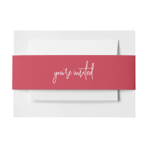 Anthurium • Floral Line Drawing • Casual Modern Invitation Belly Band