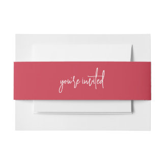Anthurium • Floral Line Drawing • Casual Modern Invitation Belly Band