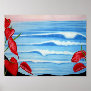 Anthurium Ocean Poster