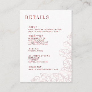 Anthurium Romantic Modern Details & Reply Card