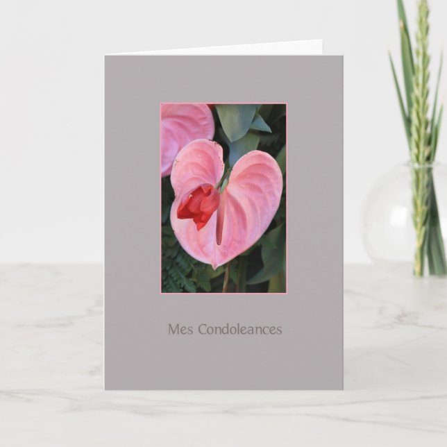 Anthurium sympathy card french (Front)