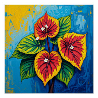 anthurium van gogh style poster