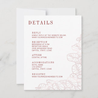 Anthurium Wedding Details & Reply Enclosure Card